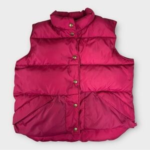 Vintage LL Bean Down Puffer Vest Womens Size Medium Pink Goose Down Warm